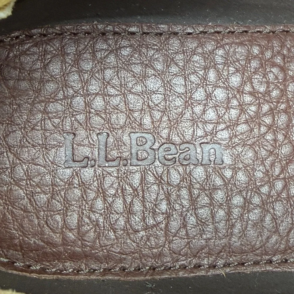 LL BEAN Allagash Moc Toe Loafers Mens 9.5 EE Brown Leather Handsewn Outdoor